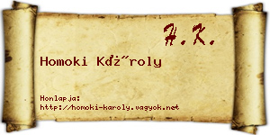Homoki Károly névjegykártya