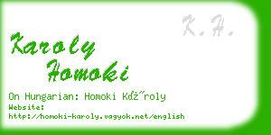 karoly homoki business card